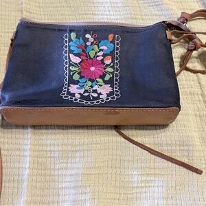 Uptown Floral Crossbody Bag with Leather Trim